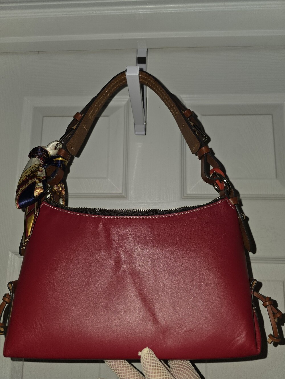 Dooney & Bourke Penrose Red Leather Hobo Bag - Picture 14 of 15
